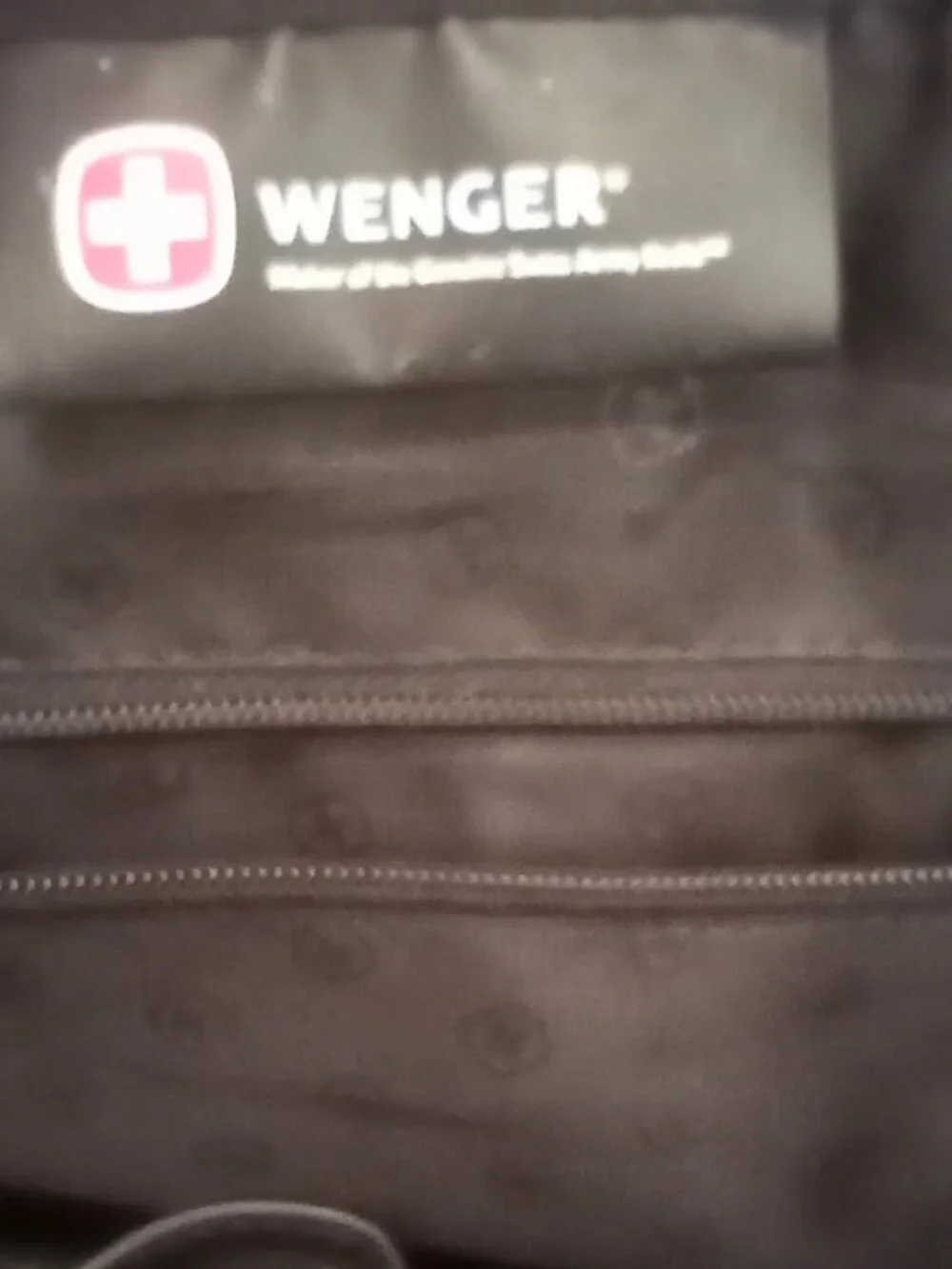 Wenger Black Laptop Briefcase Messenger Bag Faux Leather Shoulder Strap